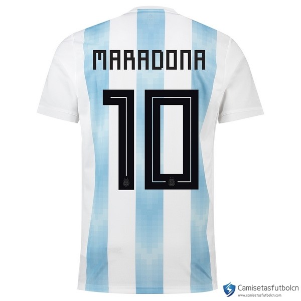 Camiseta Seleccion Argentina Maradona Primera equipo 2018 Blanco